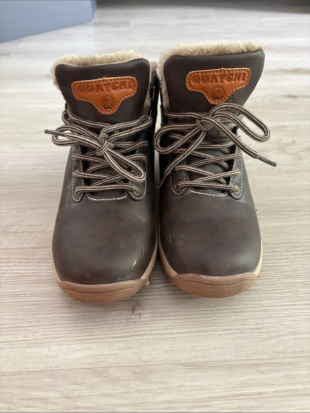Women's Brown Faux-Fur Lined Athletic Hiking Boots